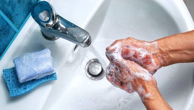 lavado de manos de parásitos